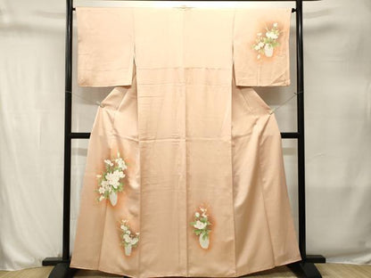 平和屋着物■訪問着　陶器草花文　暈し染め　正絹　逸品　CABJ3267ev
