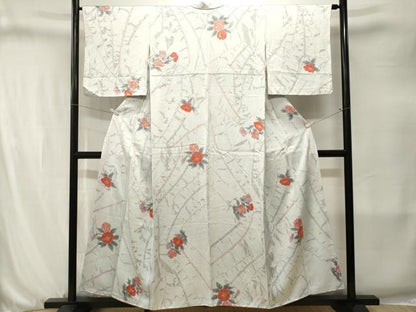 平和屋着物■上質な小紋　舞花文　正絹　逸品　CABJ3270ev