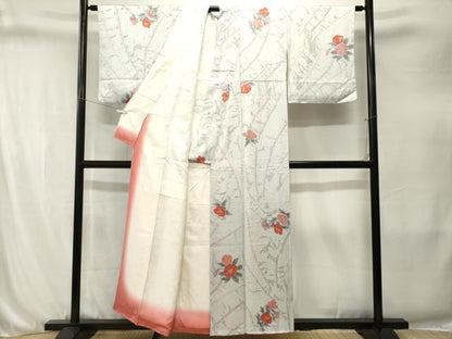 平和屋着物■上質な小紋　舞花文　正絹　逸品　CABJ3270ev