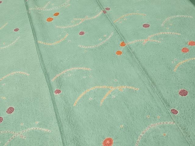 平和屋着物■上質な小紋　絞り　露芝文　正絹　逸品　CABJ3271ev