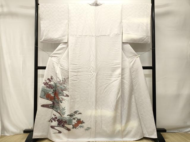 平和屋着物■訪問着　刺繍　松竹梅流水文　暈し染め　正絹　逸品　CABJ3272ev