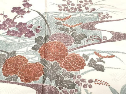 平和屋着物■訪問着　刺繍　松竹梅流水文　暈し染め　正絹　逸品　CABJ3272ev