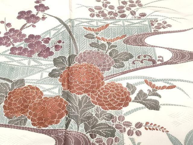 平和屋着物■訪問着　刺繍　松竹梅流水文　暈し染め　正絹　逸品　CABJ3272ev