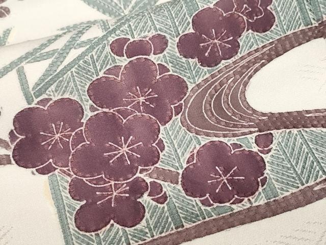 平和屋着物■訪問着　刺繍　松竹梅流水文　暈し染め　正絹　逸品　CABJ3272ev