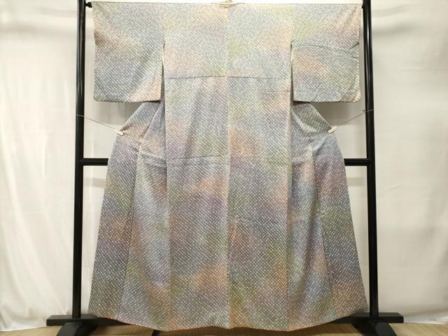 平和屋着物■上質な小紋　総絞り　霞文　暈し染め　正絹　逸品　CABJ3274ev