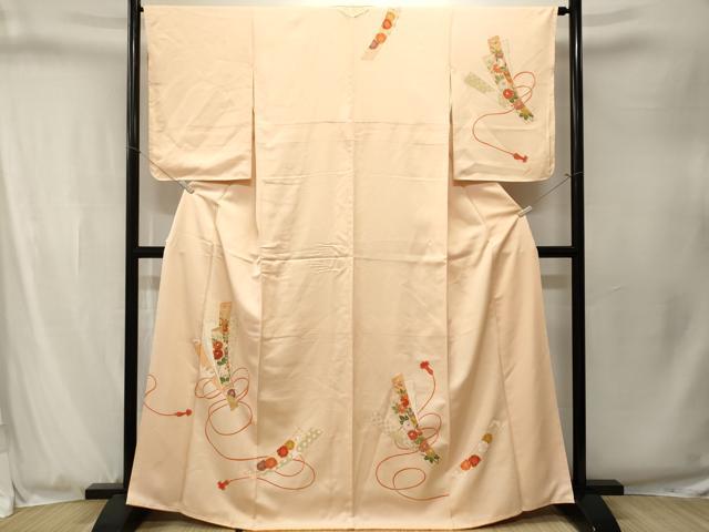 平和屋着物■訪問着　刺繍　短冊草花文　金彩　正絹　逸品　CABJ3281ev
