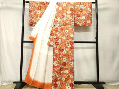 平和屋着物■上質な小紋　枝花文　正絹　逸品　CABJ3282ev