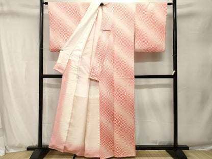 平和屋着物■上質な小紋　総絞り　斜線文　正絹　逸品　CABJ3285ev