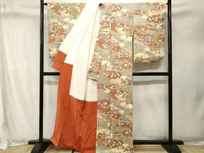 平和屋着物■上質な小紋　吉祥鳳凰草花文　正絹　逸品　CABJ3286ev