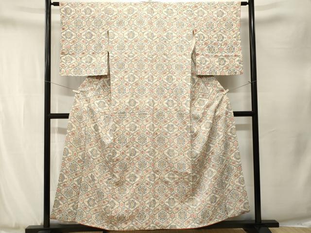 平和屋着物■上質な小紋　蜀江花唐草文　正絹　逸品　CABJ3289ev