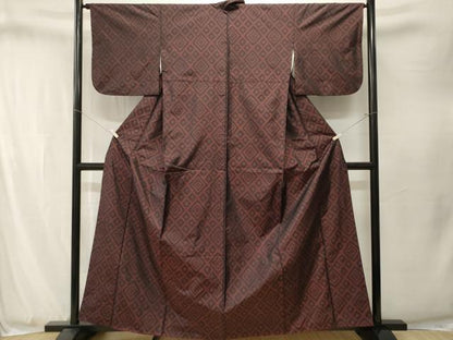 平和屋着物■本場大島紬　菱文　正絹　逸品　CABJ3296ev