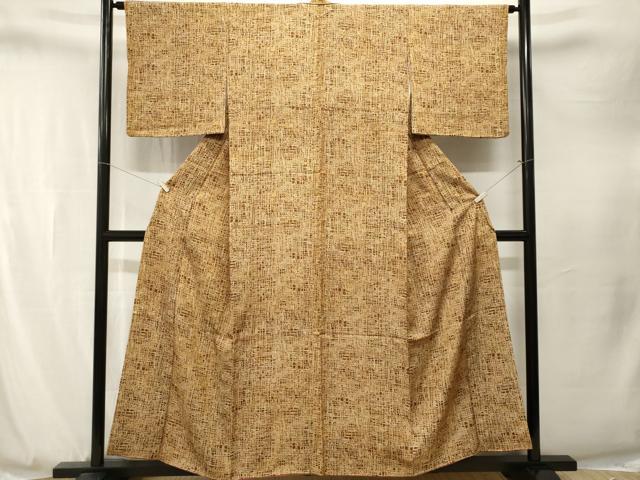 平和屋着物■上質な小紋　幾何学文　正絹　逸品　CABJ3298ev