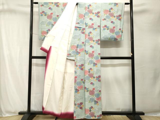 平和屋着物■上質な小紋　菊花文　正絹　逸品　CABJ3300ev