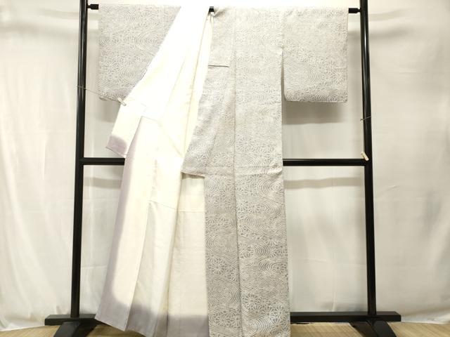 平和屋着物■上質な小紋　総絞り　流水青海波菊文　正絹　逸品　CABJ3304ev