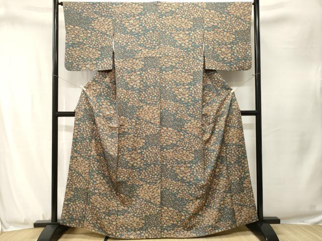 平和屋着物■上質な小紋　草花文　正絹　逸品　CABJ3314ev