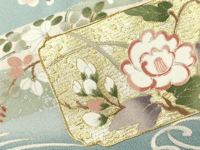 平和屋着物■豪華色留袖　駒刺繍　飛鶴色紙重ね雪輪枝梅松文　暈し染め　金彩　正絹　逸品　CABJ3327ev