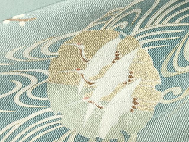 平和屋着物■豪華色留袖　駒刺繍　飛鶴色紙重ね雪輪枝梅松文　暈し染め　金彩　正絹　逸品　CABJ3327ev