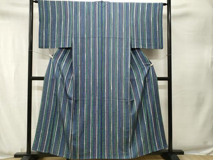 平和屋着物■上質な小紋　縞　正絹　逸品　CABJ3328ev