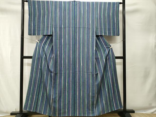 平和屋着物■上質な小紋　縞　正絹　逸品　CABJ3328ev