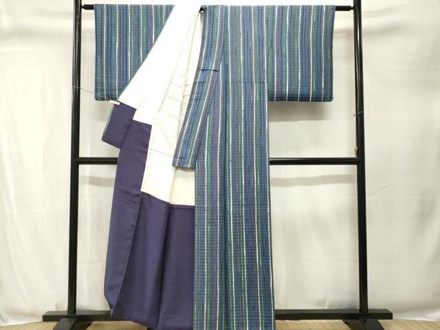 平和屋着物■上質な小紋　縞　正絹　逸品　CABJ3328ev