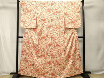 平和屋着物■上質な小紋　型染め　松竹梅流水花文　正絹　逸品　CABJ3329ev