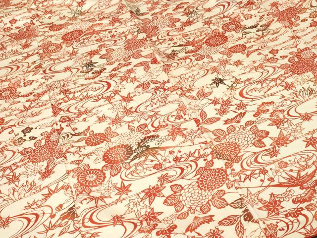 平和屋着物■上質な小紋　型染め　松竹梅流水花文　正絹　逸品　CABJ3329ev
