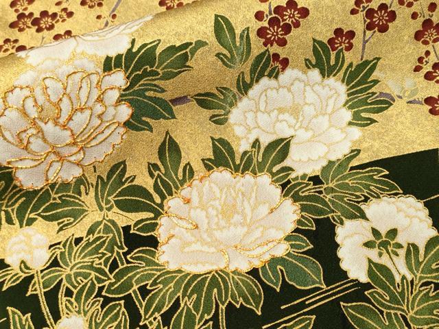 平和屋着物■豪華黒留袖　作家物　駒刺繍　白鷺　休み鳥枝梅草花文　金彩　正絹　逸品　CABJ3333ev