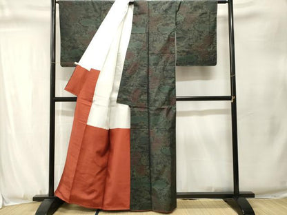 平和屋着物■本場大島紬　籬流水菊文　正絹　逸品　CABJ3338ev