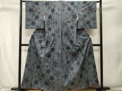 平和屋着物■本場大島紬　7マルキ　枝花文　正絹　逸品　CABJ3341ev