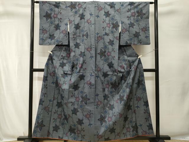 平和屋着物■本場大島紬　7マルキ　枝花文　正絹　逸品　CABJ3341ev