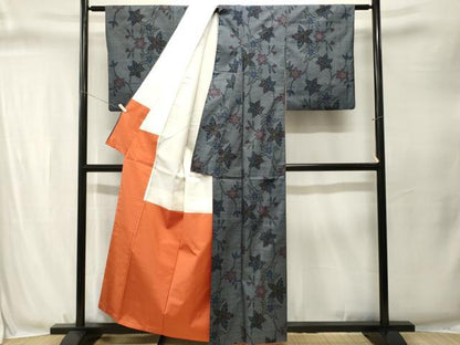 平和屋着物■本場大島紬　7マルキ　枝花文　正絹　逸品　CABJ3341ev