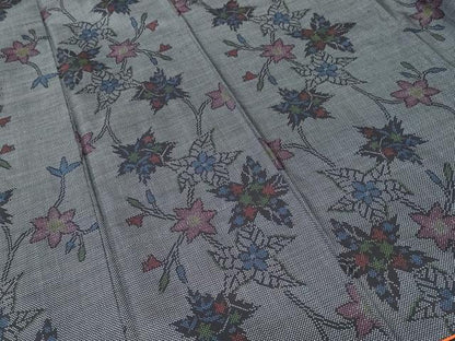 平和屋着物■本場大島紬　7マルキ　枝花文　正絹　逸品　CABJ3341ev