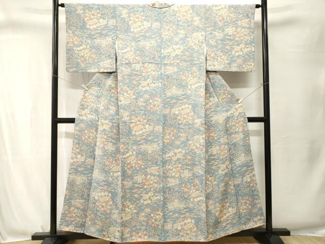 平和屋着物■上質な小紋　松竹梅御所解文　鬼しぼ縮緬　正絹　逸品　CABJ3342ev