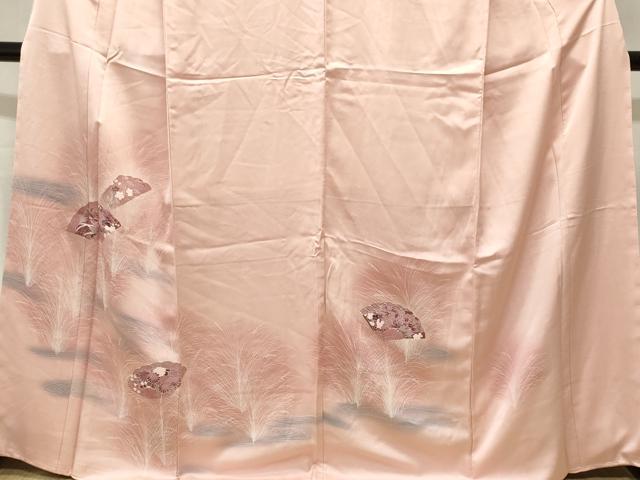 平和屋着物■訪問着　流水芒扇面花文　暈し染め　正絹　逸品　CABJ3343ev