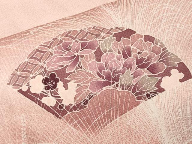 平和屋着物■訪問着　流水芒扇面花文　暈し染め　正絹　逸品　CABJ3343ev