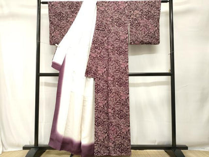 平和屋着物■上質な小紋　花唐草文　正絹　逸品　CABJ3344ev