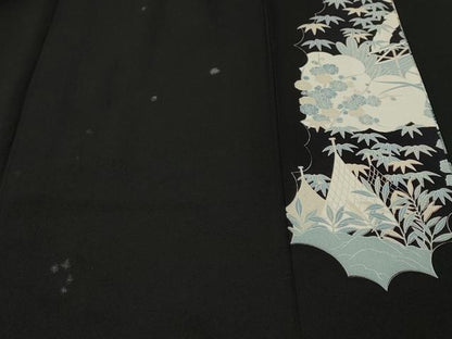 平和屋着物■豪華黒留袖　駒刺繍　鴛鴦御所解文　金彩　正絹　逸品　CABJ3345ev
