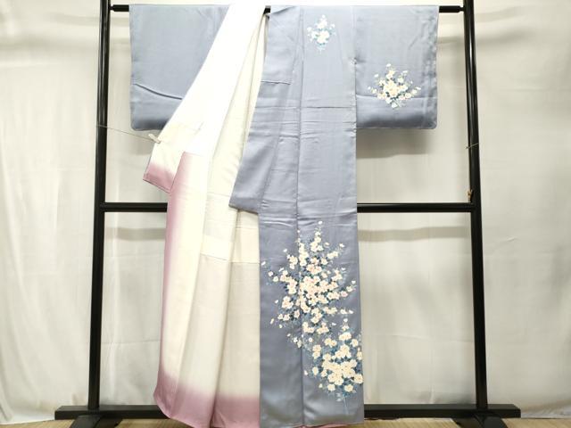 平和屋着物■訪問着　枝花文　正絹　逸品　CABJ3346ev
