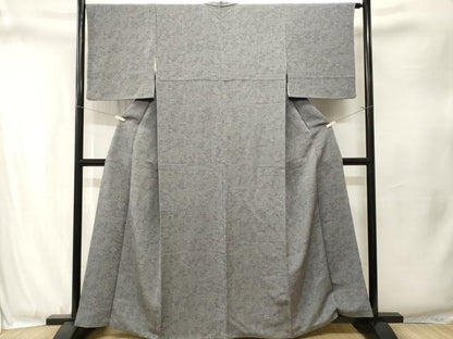 平和屋着物■上質な小紋　流水枝菊文　鬼しぼ縮緬　正絹　逸品　CABJ3349ev