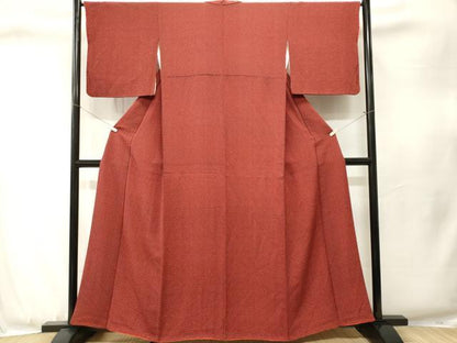 平和屋着物■上質な小紋　矢羽文　黒地　正絹　逸品　CABJ3354ev