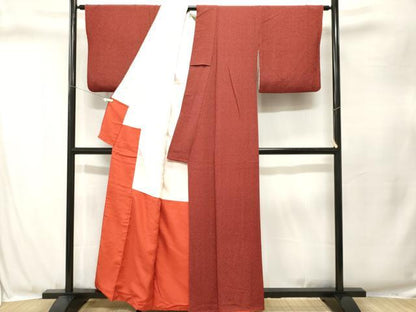 平和屋着物■上質な小紋　矢羽文　黒地　正絹　逸品　CABJ3354ev