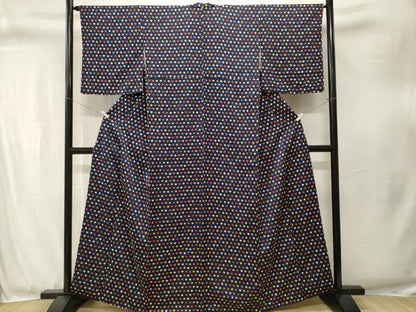 平和屋着物■上質な小紋　絞り　鹿の子文　正絹　逸品　CABJ3356ev