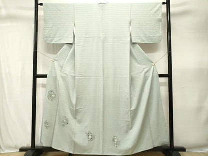 平和屋着物■訪問着　総刺繍　亀甲花繋ぎ文　正絹　逸品　CABJ3362ev