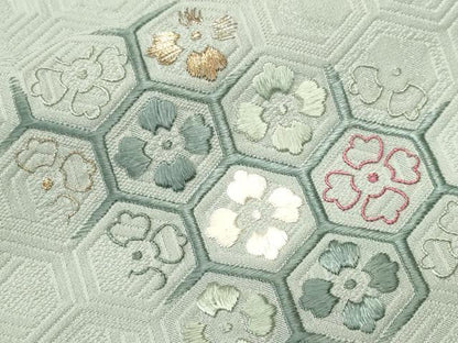 平和屋着物■訪問着　総刺繍　亀甲花繋ぎ文　正絹　逸品　CABJ3362ev