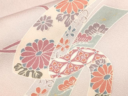 平和屋着物■訪問着　鬘帯道長花文　暈し染め　金彩　正絹　逸品　CABJ3366ev
