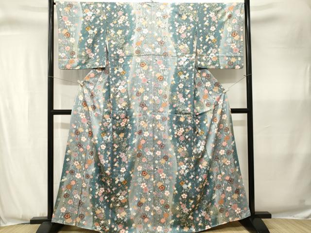 平和屋着物■上質な小紋　枝桜間道　金彩　正絹　逸品　CABJ3369ev