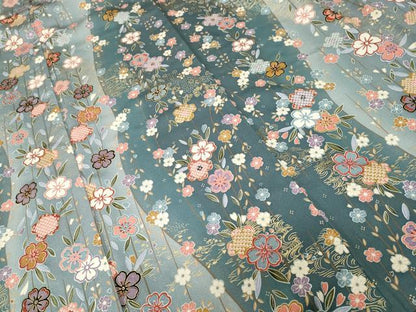 平和屋着物■上質な小紋　枝桜間道　金彩　正絹　逸品　CABJ3369ev