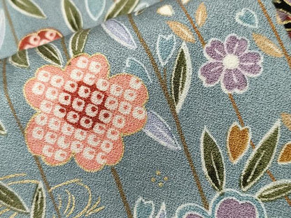 平和屋着物■上質な小紋　枝桜間道　金彩　正絹　逸品　CABJ3369ev