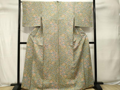 平和屋着物■上質な小紋　草花文　正絹　逸品　CABJ3370ev