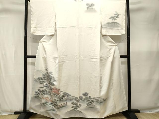 平和屋着物■訪問着　手描き　風景文　暈し染め　正絹　逸品　CABJ3372ev